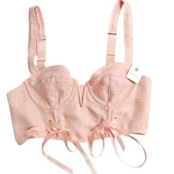 Brand New By Anthropologie Tweed Corset Bra Top - Picture 9 of 16